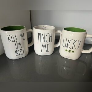 Rae Dunn Irish Mugs - Set of 3 “Kiss Me I’m Irish”